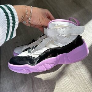 Jordan Sneakers with White and Purple Accents